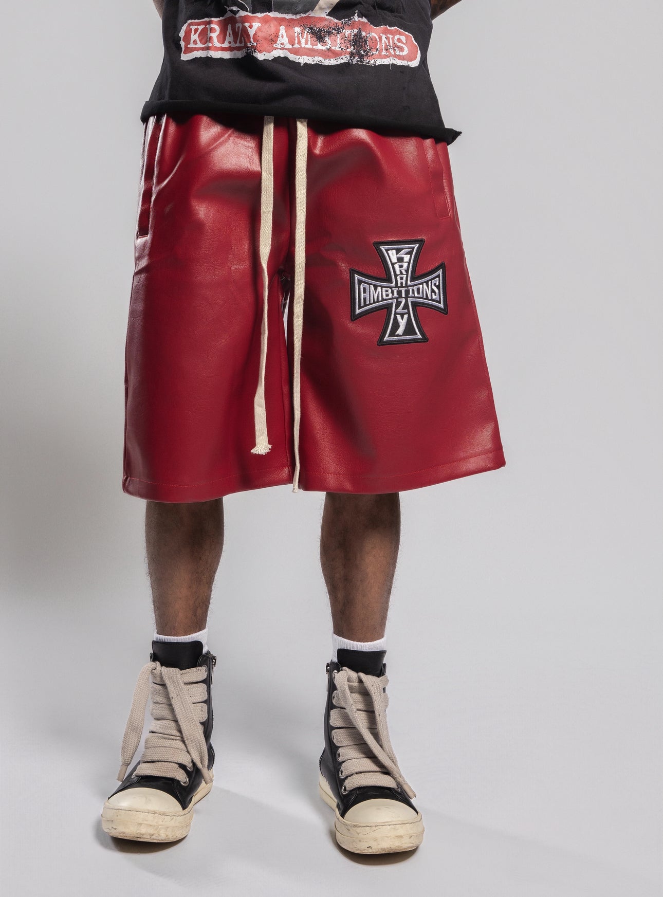 Band Rock Leather Shorts